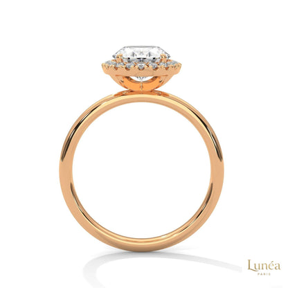 2.20 Ct. Oval Halo Lab Diamond Ring