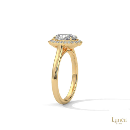 2.20 Ct. Oval Halo Lab Diamond Ring
