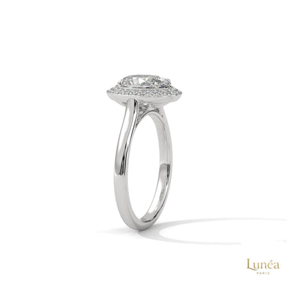 2.20 Ct. Oval Halo Lab Diamond Ring