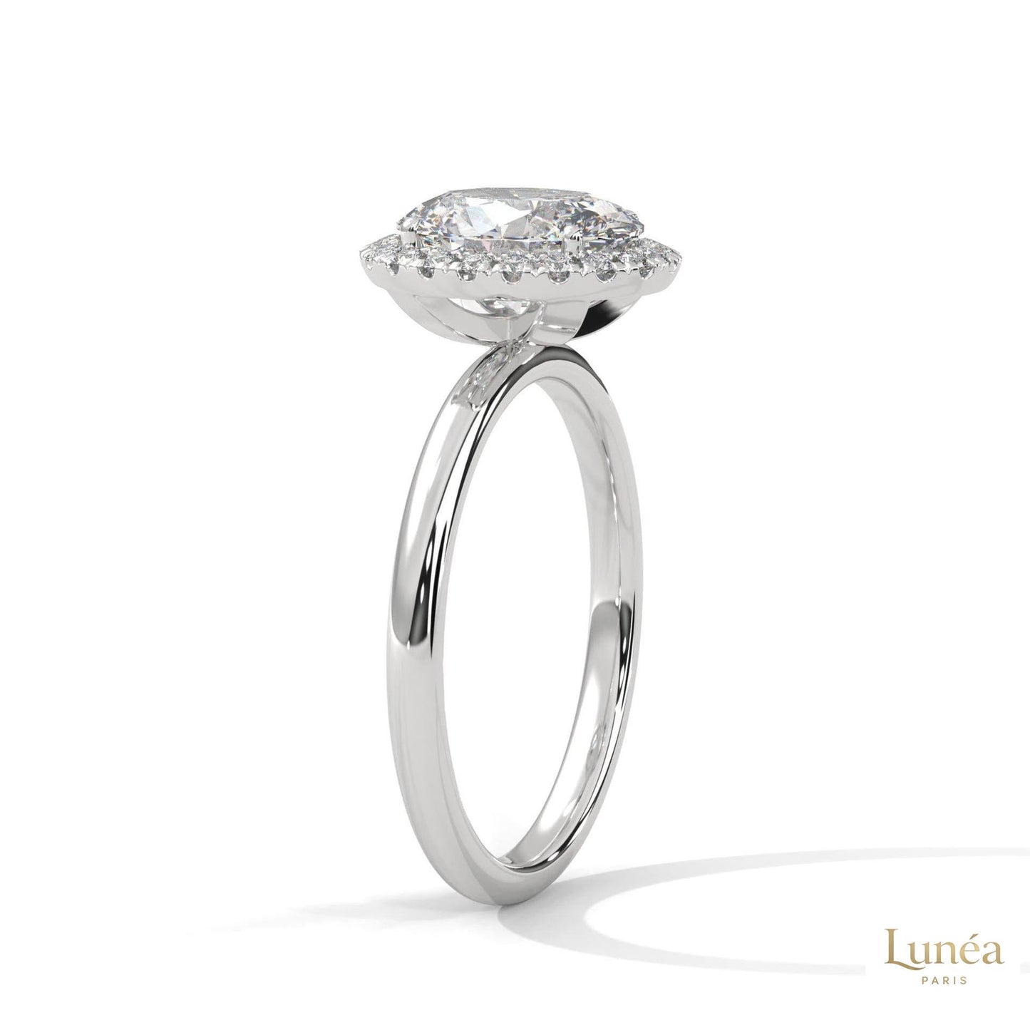 2.20 Ct. Oval Halo Lab Diamond Ring