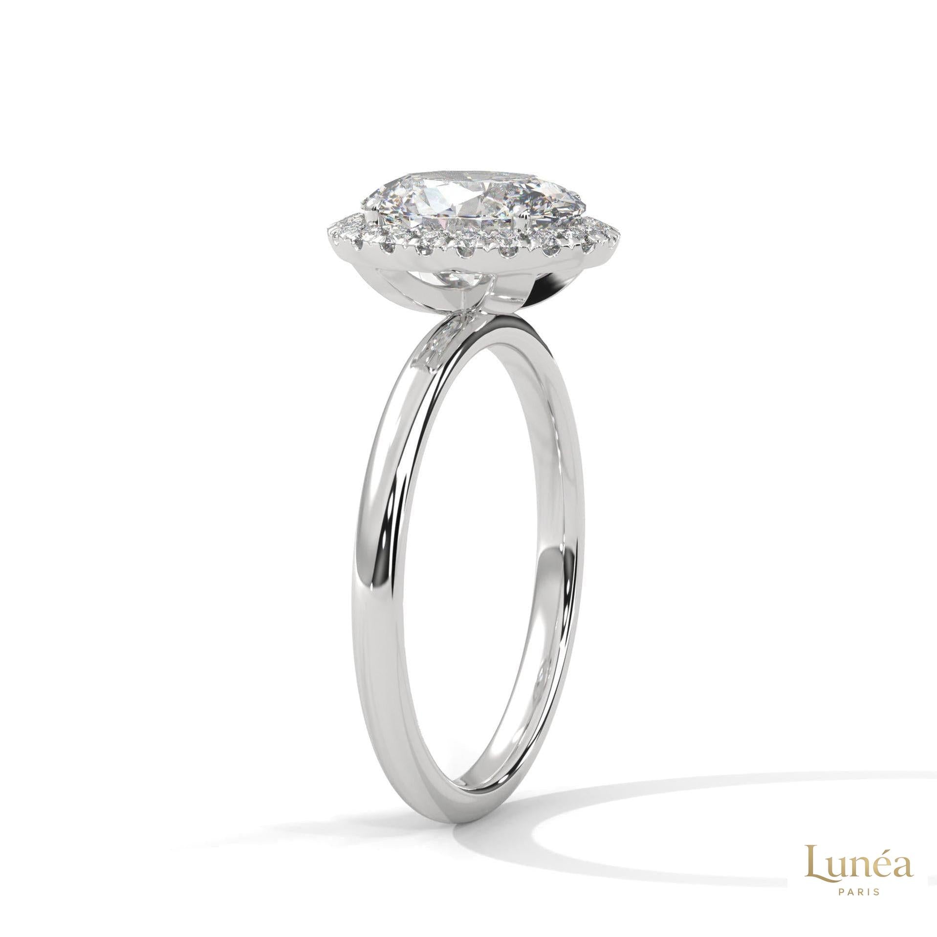 2.20 Ct. Oval Halo Lab Diamond Ring