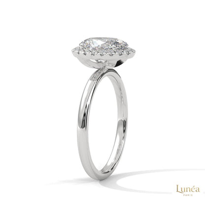 2.20 Ct. Oval Halo Lab Diamond Ring