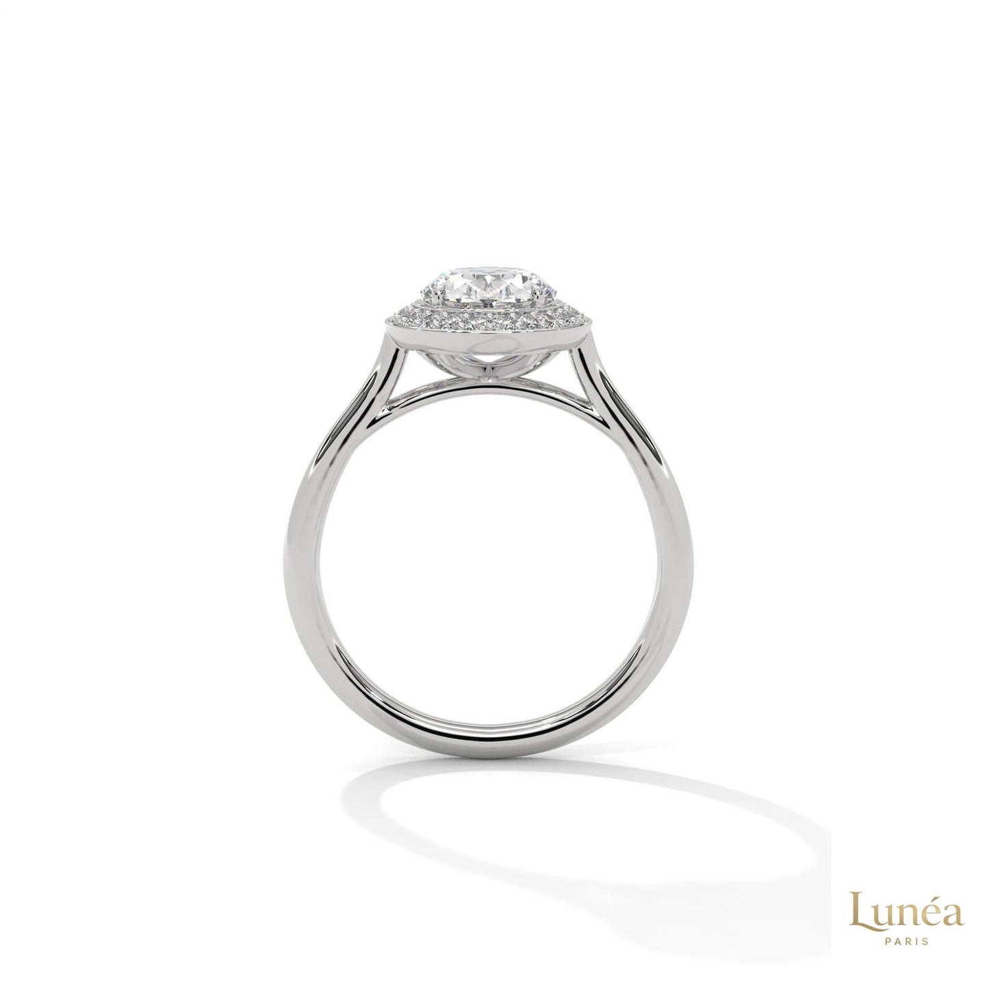 2.20 Ct. Oval Halo Lab Diamond Ring