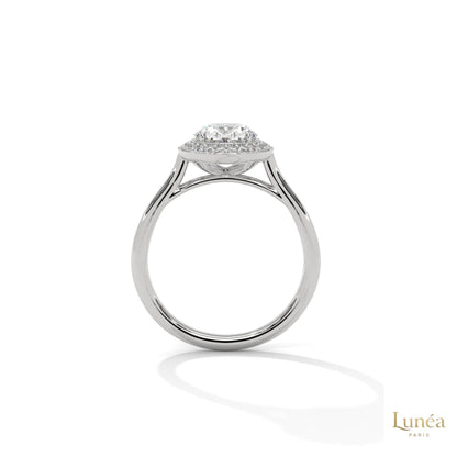 2.20 Ct. Oval Halo Lab Diamond Ring