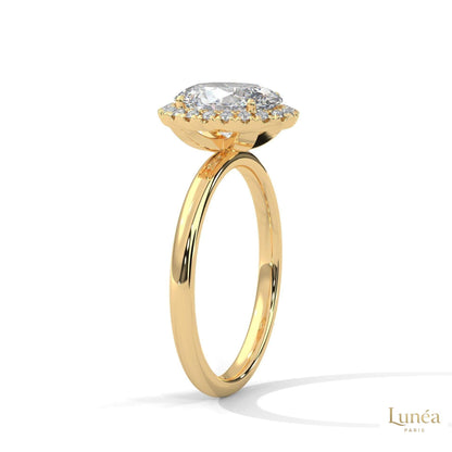 2.20 Ct. Oval Halo Lab Diamond Ring