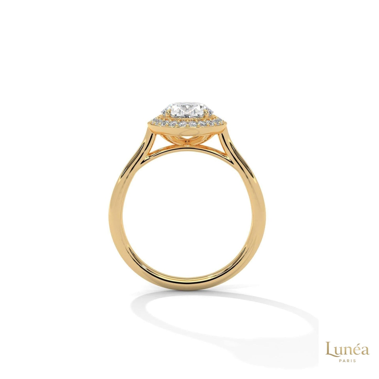 2.20 Ct. Oval Halo Lab Diamond Ring