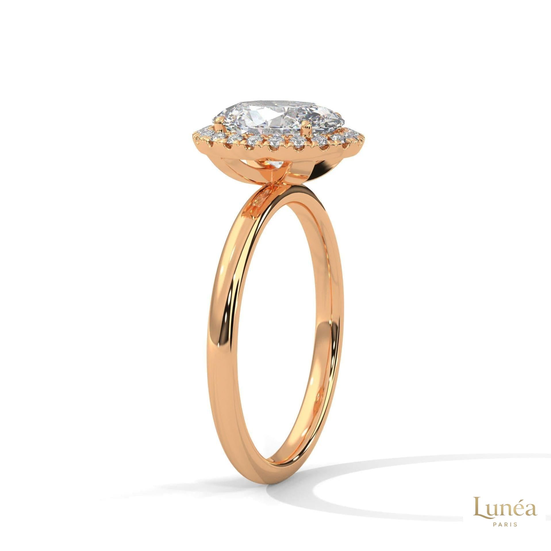 2.20 Ct. Oval Halo Lab Diamond Ring