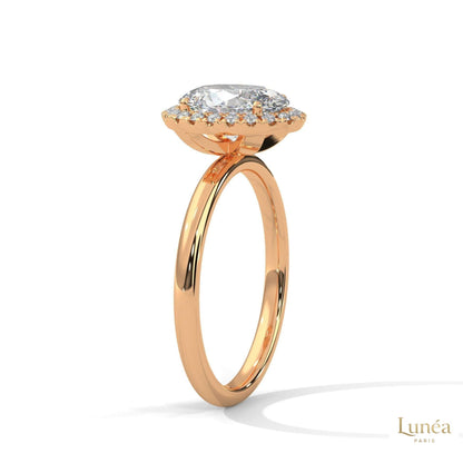2.20 Ct. Oval Halo Lab Diamond Ring