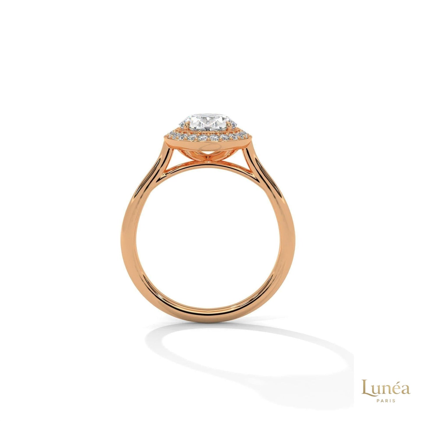 2.20 Ct. Oval Halo Lab Diamond Ring