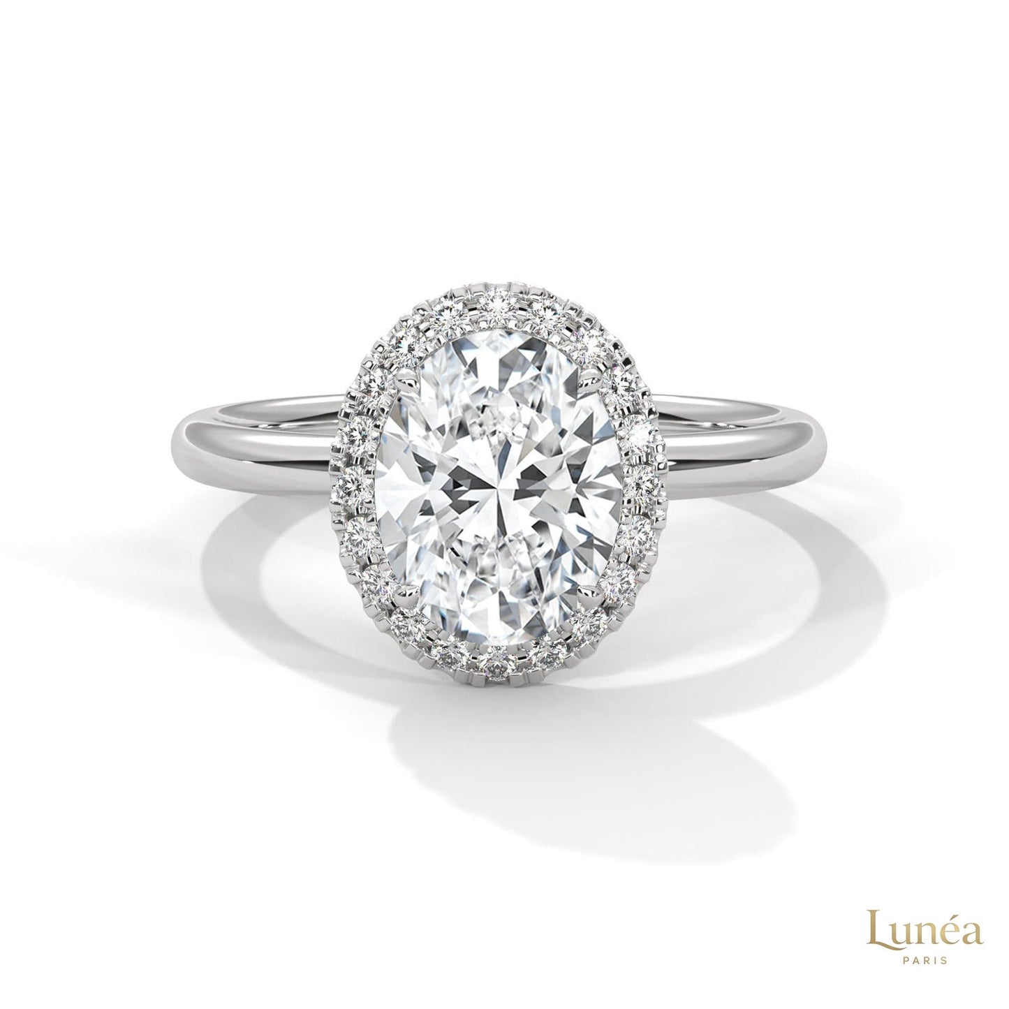 2.20 Ct. Oval Halo Lab Diamond Ring