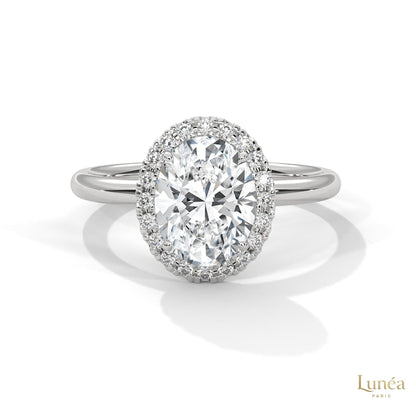 2.20 Ct. Oval Halo Lab Diamond Ring