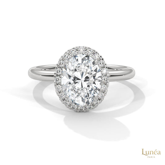 2.20 Ct. Oval Halo Lab Diamond Ring