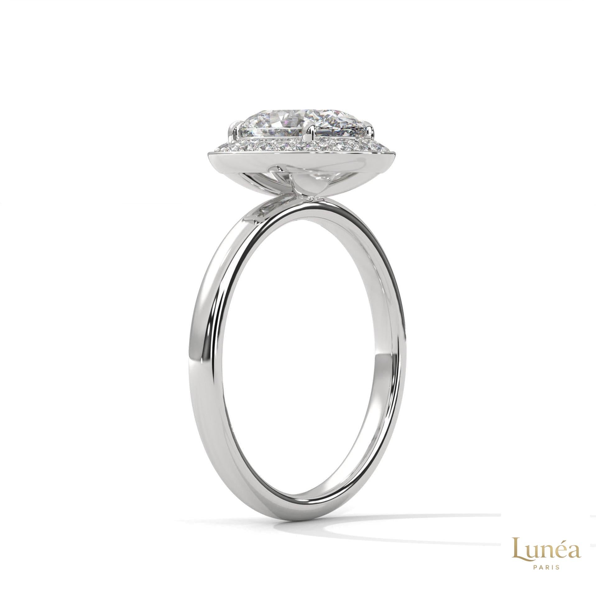 2.20 Ct. Oval Lab Diamond Halo Ring