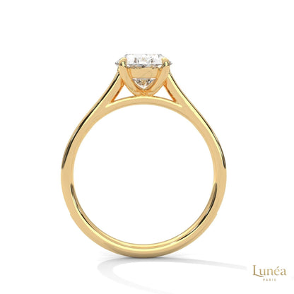 2.20 Ct. Oval Solitaire Pavé Lab Diamond Ring