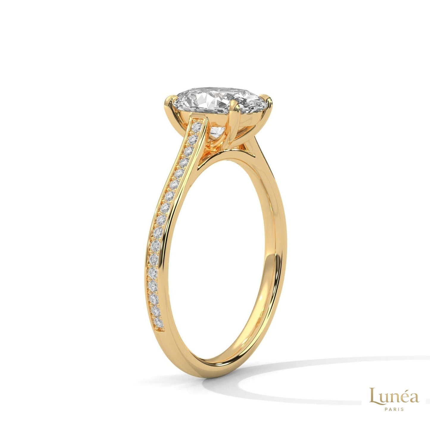 2.20 Ct. Oval Solitaire Pavé Lab Diamond Ring