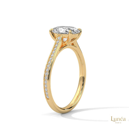 2.20 Ct. Oval Solitaire Pavé Lab Diamond Ring