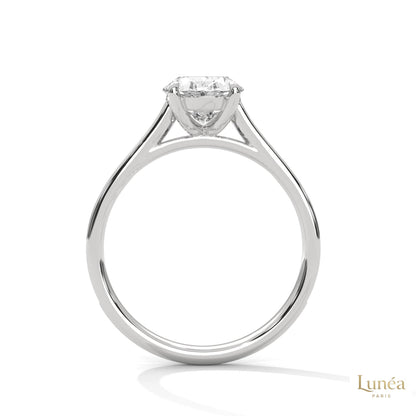 2.20 Ct. Oval Solitaire Pavé Lab Diamond Ring