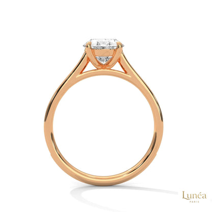 2.20 Ct. Oval Solitaire Pavé Lab Diamond Ring