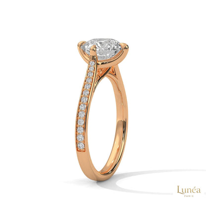 2.20 Ct. Pavé Diamond Solitaire Ring