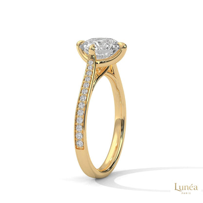 2.20 Ct. Pavé Diamond Solitaire Ring