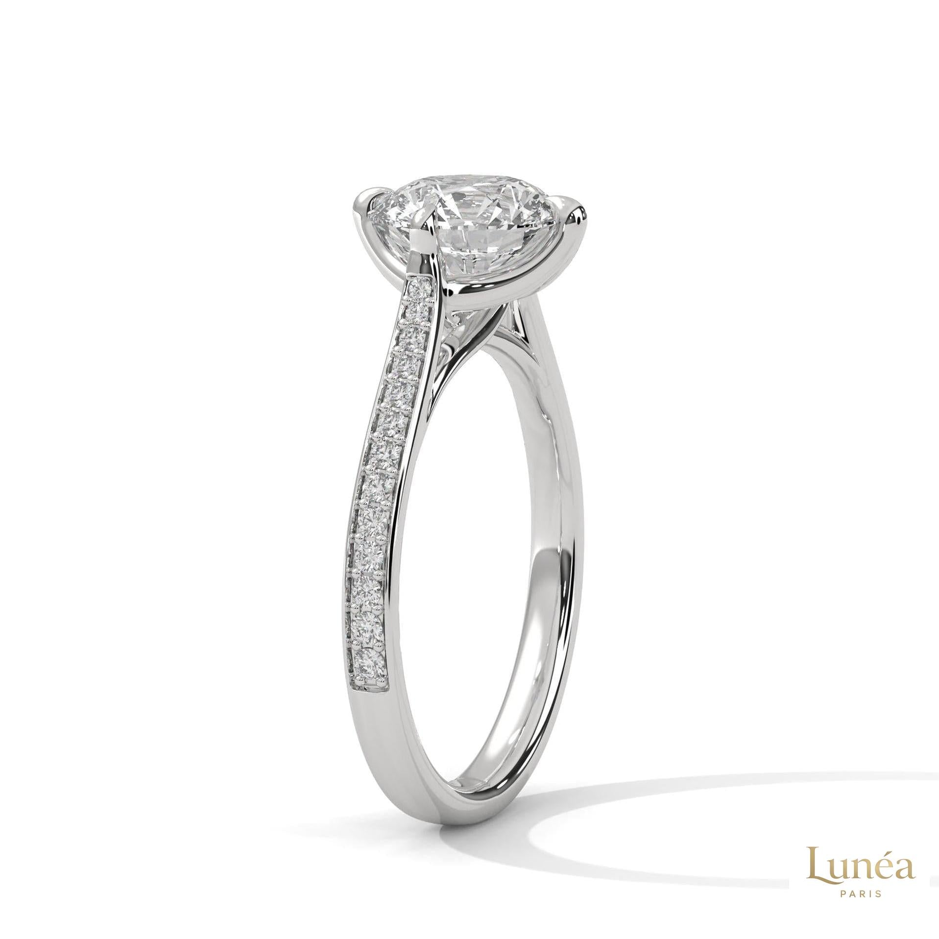 2.20 Ct. Pavé Diamond Solitaire Ring