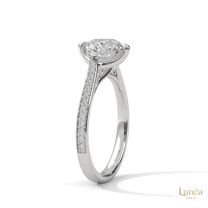 2.20 Ct. Pavé Diamond Solitaire Ring