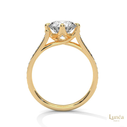 2.20 Ct. Pavé Diamond Solitaire Ring