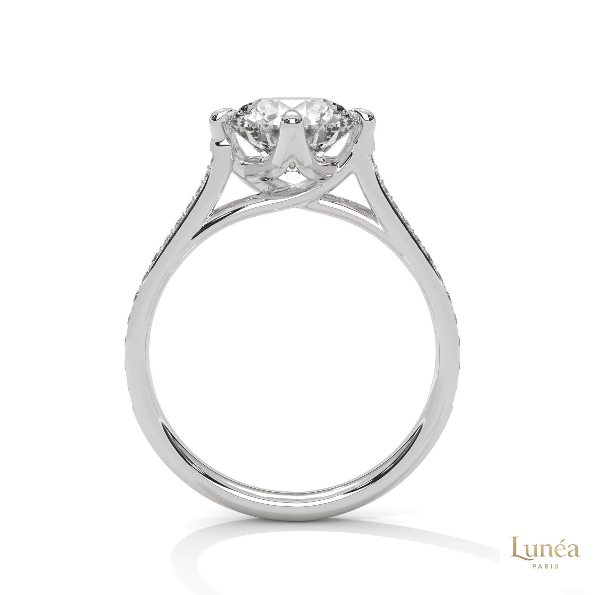 2.20 Ct. Pavé Diamond Solitaire Ring