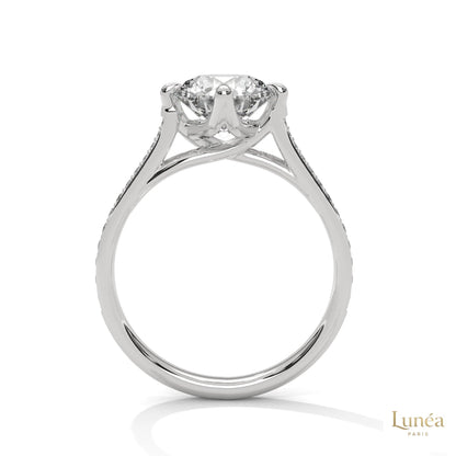 2.20 Ct. Pavé Diamond Solitaire Ring