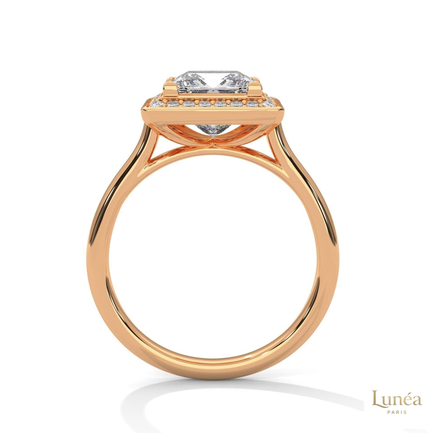 2.20 Ct. Princess-Cut Halo Lab Diamond Ring