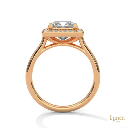 2.20 Ct. Princess-Cut Halo Lab Diamond Ring