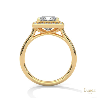 2.20 Ct. Princess-Cut Halo Lab Diamond Ring