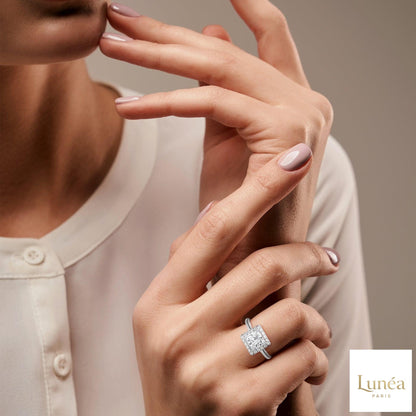 2.20 Ct. Princess-Cut Lab Diamond Ring