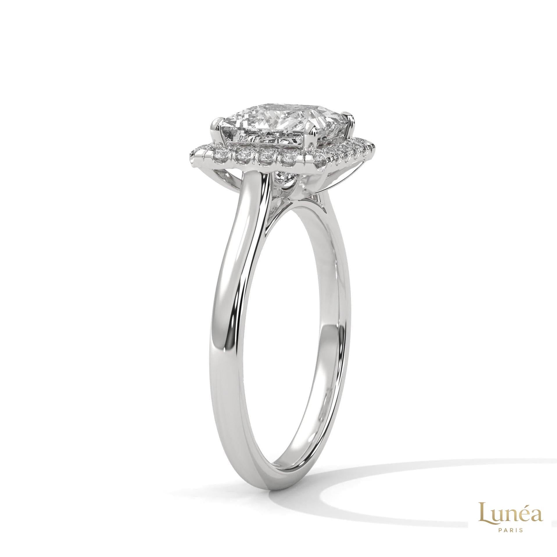 2.20 Ct. Princess-Cut Lab Diamond Ring
