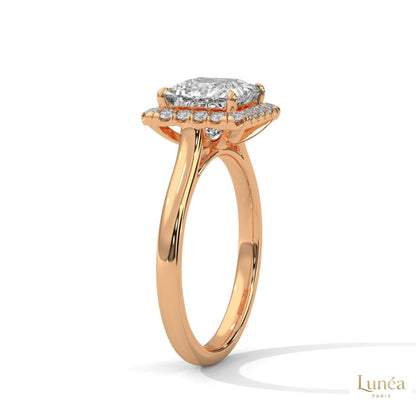 2.20 Ct. Princess-Cut Lab Diamond Ring