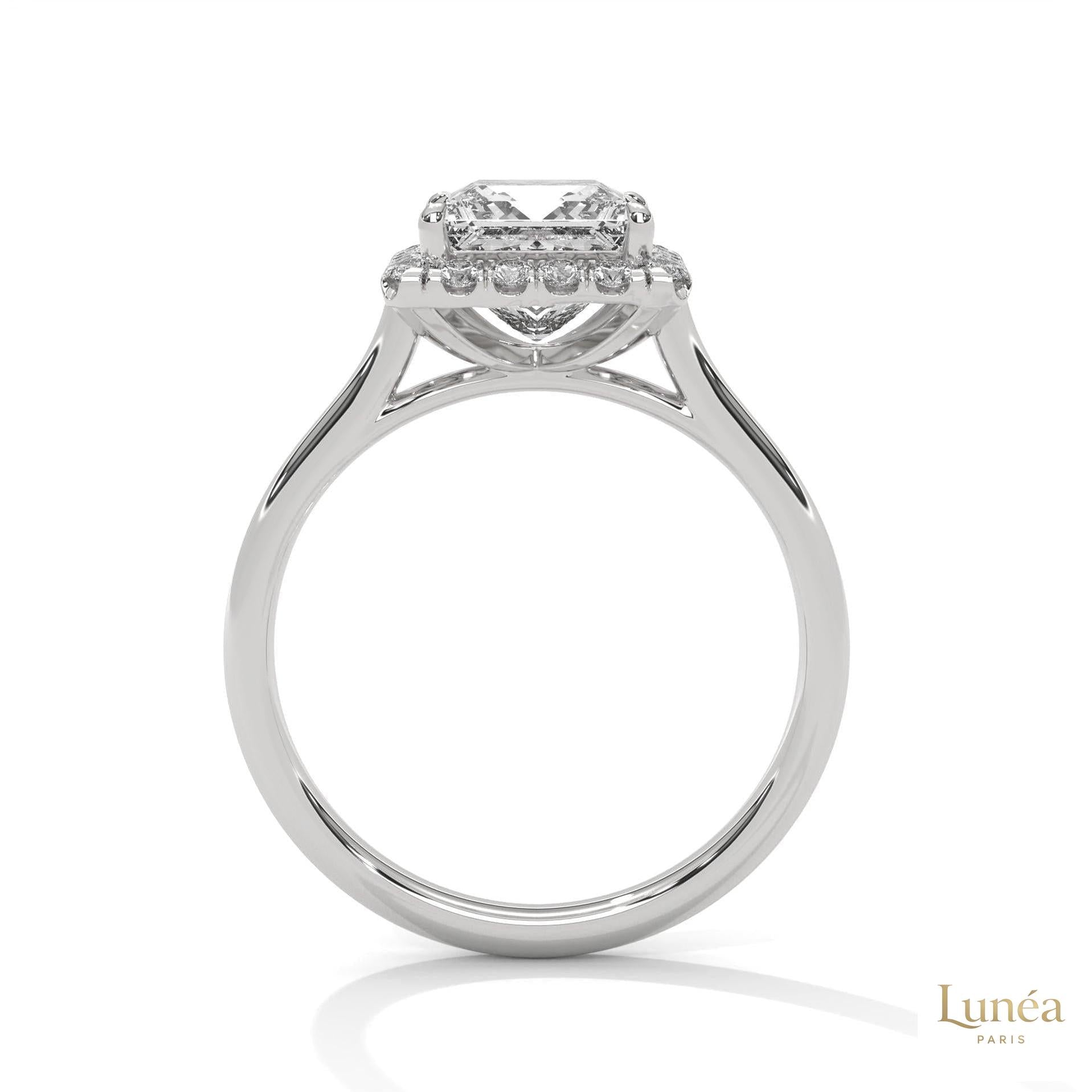 2.20 Ct. Princess-Cut Lab Diamond Ring