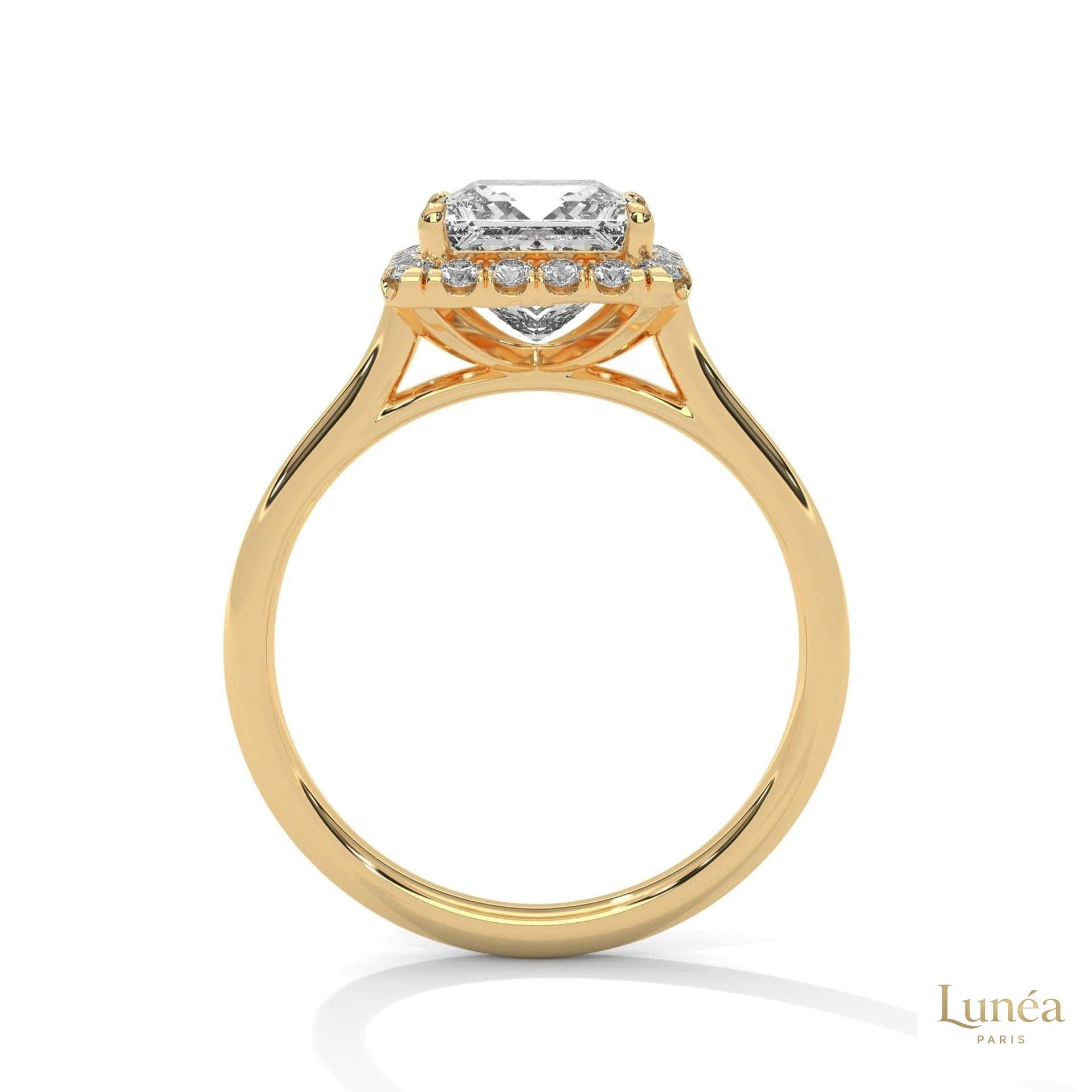 2.20 Ct. Princess-Cut Lab Diamond Ring