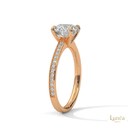 2.20 Ct. Round Lab Diamond Pavé Engagement Ring