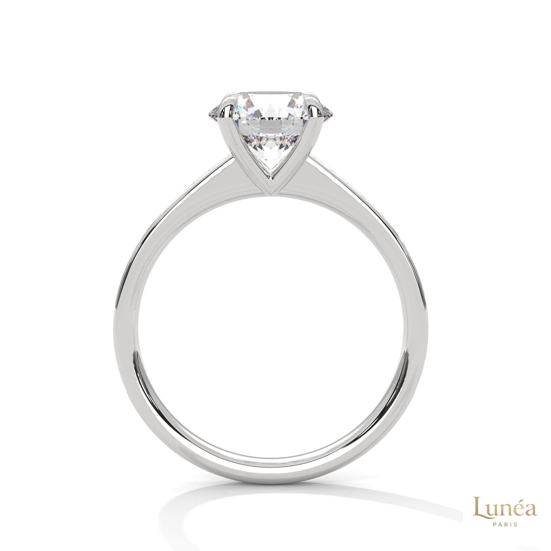 2.20 Ct. Round Lab Diamond Pavé Engagement Ring