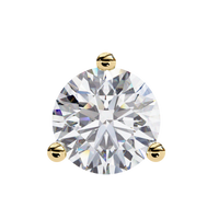 2.57 CTW round lab-grown diamond stud earrings in a three-prong martini setting crafted from 14K gold.