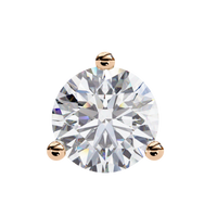 2.57 CTW round lab-grown diamond stud earrings in a three-prong martini setting crafted from 14K gold.