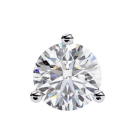 2.57 CTW round lab-grown diamond stud earrings in a three-prong martini setting crafted from 14K gold.