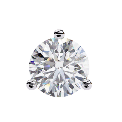 2.57 CTW Round Lab-Grown Diamond Three-Prong Martini Stud Earrings in 14K Gold