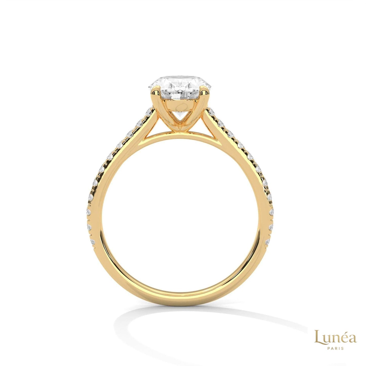 2.25 Ct Oval Lab Diamond pave Engagement Ring