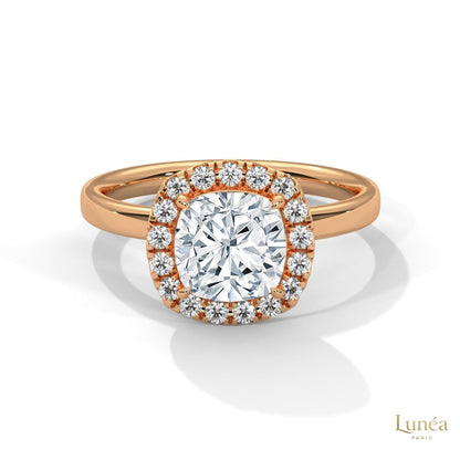 2.25 Ct. Cushion Halo Lab Diamond Ring