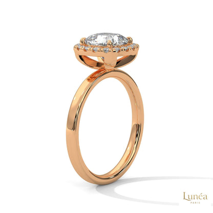 2.25 Ct. Cushion Halo Lab Diamond Ring