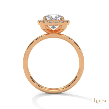 2.25 Ct. Cushion Halo Lab Diamond Ring