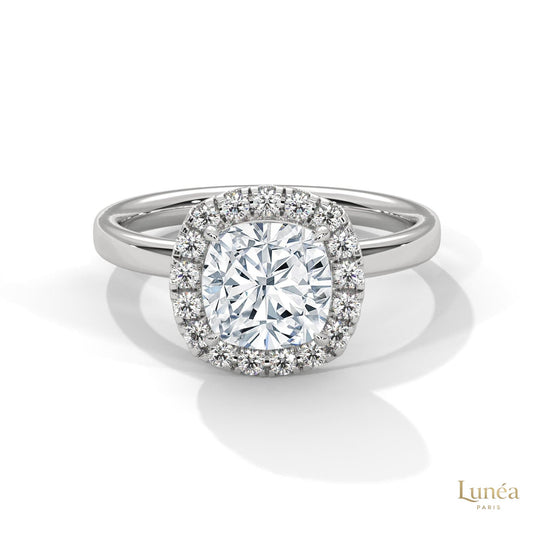 2.25 Ct. Cushion Halo Lab Diamond Ring