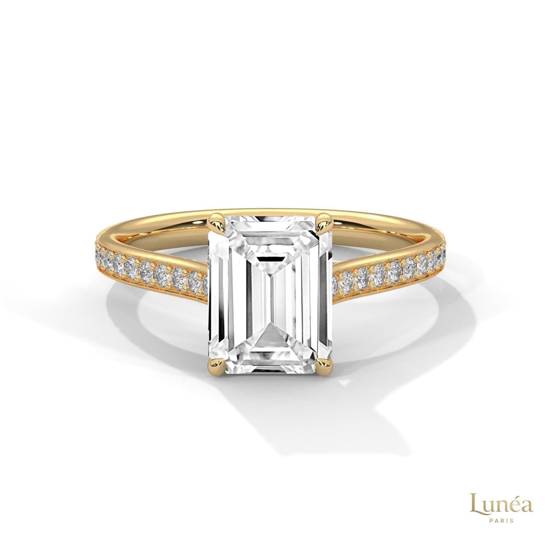 2.25 Ct. Emerald-Cut Lab Diamond Ring