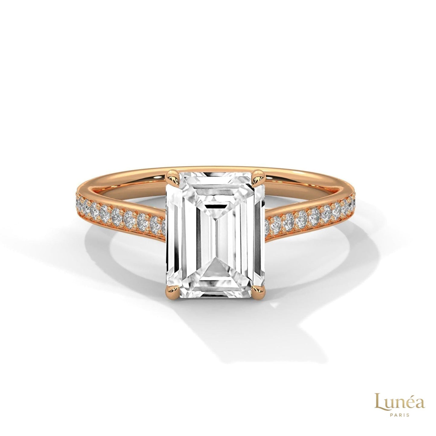 2.25 Ct. Emerald-Cut Lab Diamond Ring